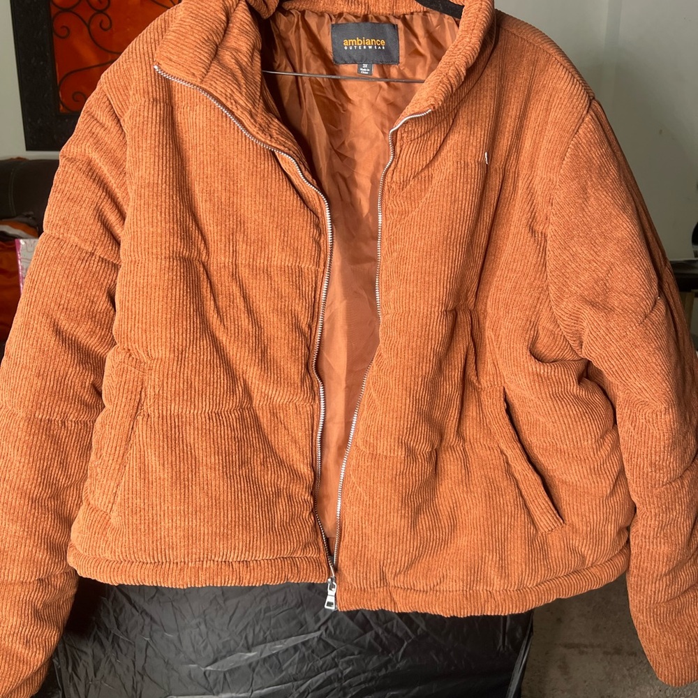 Ambiance Women's Puffer Jacket - Rust Orange